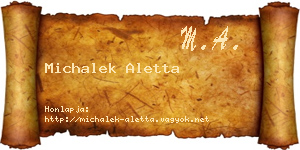 Michalek Aletta névjegykártya